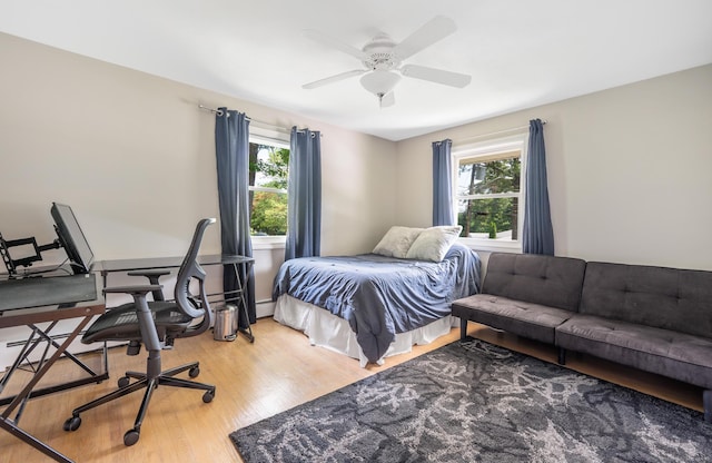 117 Woodfield Rd, Bristol, CT 06010 - bedroom with multiple windows, wood finished floors, and a ceiling fan