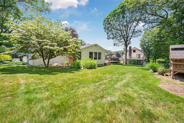 117 Woodfield Rd, Bristol, CT 06010 - view of green lawn featuring a wooden deck