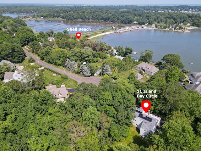 11 Island Bay Cir, Guilford, CT 06437 - aerial overview of property's location with a large body of water