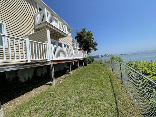 27 Bayview Pl Apt 5, West Haven, CT 06516 - view of yard featuring a balcony and a water view