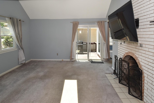 11 Thistle Way Apt D, East Windsor, CT 06016 - unfurnished living room featuring lofted ceiling and light carpet