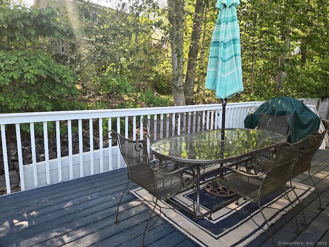 60 Spring Glen Rd, East Lyme, CT 06357 - wooden terrace featuring outdoor dining space and area for grilling