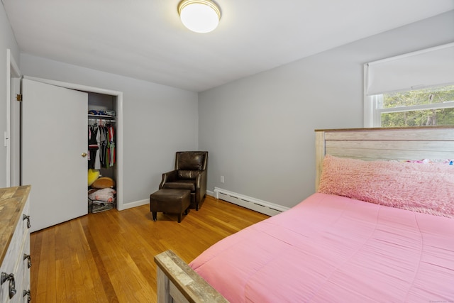 45 Summit Rd, Prospect, CT 06712 - bedroom featuring a baseboard radiator, light wood-type flooring, and a closet