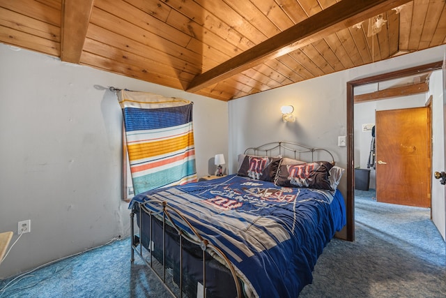 141 Peach Orchard Rd, Waterbury, CT 06706 - bedroom with wood ceiling and carpet floors