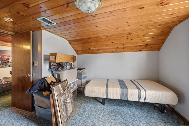 141 Peach Orchard Rd, Waterbury, CT 06706 - bedroom with carpet, vaulted ceiling, and wood ceiling