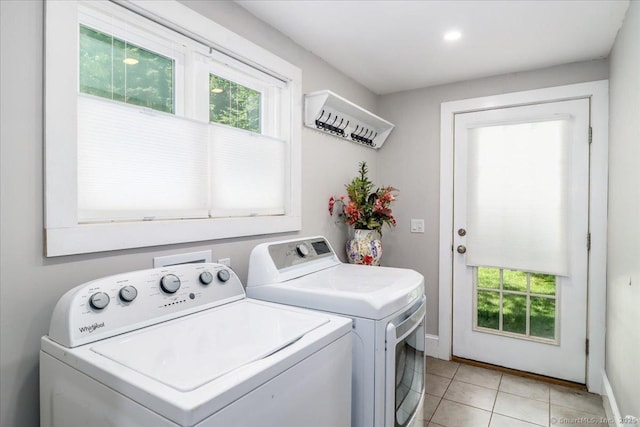 857 Marion Rd, Cheshire, CT 06410 - washroom featuring independent washer and dryer, healthy amount of natural light, light tile patterned floors, and recessed lighting