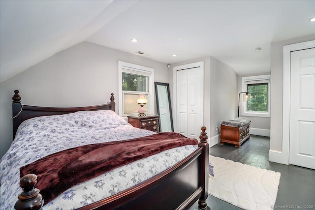 857 Marion Rd, Cheshire, CT 06410 - bedroom featuring vaulted ceiling, recessed lighting, and wood finished floors