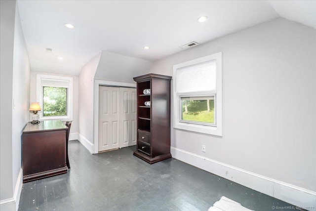 857 Marion Rd, Cheshire, CT 06410 - unfurnished bedroom with lofted ceiling, a closet, and recessed lighting