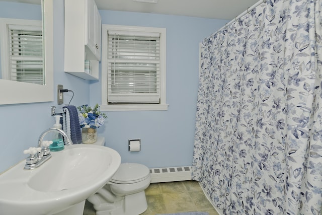33 Old King St, Enfield, CT 06082 - full bath featuring a baseboard radiator and curtained shower