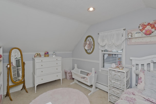 33 Old King St, Enfield, CT 06082 - bedroom with lofted ceiling, carpet floors, and a baseboard radiator