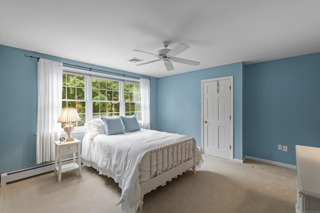 2 Applewood Cmn, East Lyme, CT 06333 - carpeted bedroom with a baseboard radiator and a ceiling fan