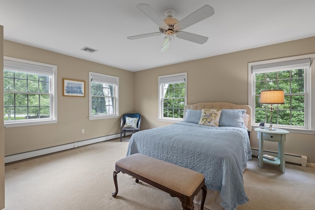 2 Applewood Cmn, East Lyme, CT 06333 - bedroom featuring a baseboard heating unit, carpet floors, and a ceiling fan