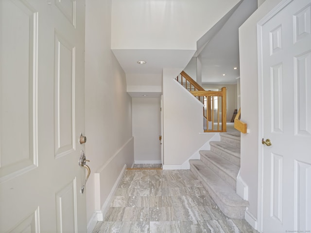 11 Boulevard Dr Unit 10-44, Danbury, CT 06810 - foyer entrance with stairs, recessed lighting, and marble finish floors