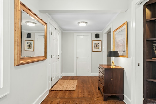 39 Campbell Rd, Fairfield, CT 06824 - entryway featuring dark wood-style flooring and baseboards