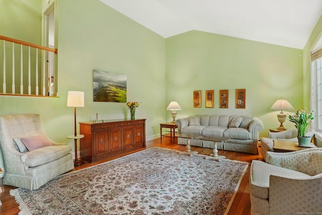 41 White Birch Dr, Trumbull, CT 06611 - living room featuring wood finished floors and high vaulted ceiling