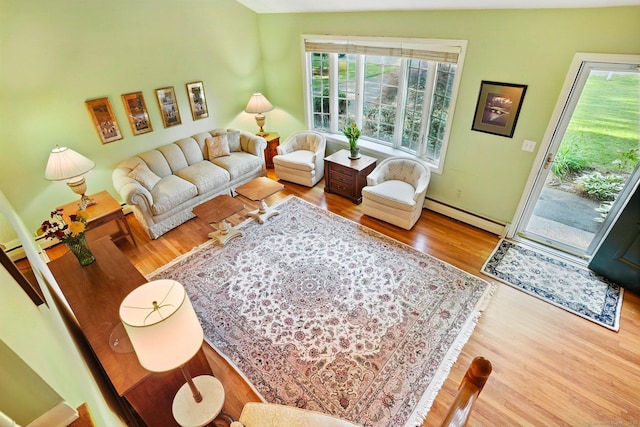 41 White Birch Dr, Trumbull, CT 06611 - living area featuring baseboard heating and wood finished floors
