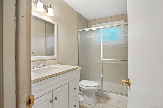 41 White Birch Dr, Trumbull, CT 06611 - bathroom featuring vanity, a shower stall, and tile patterned floors