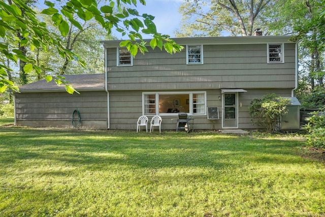 41 White Birch Dr, Trumbull, CT 06611 - rear view of property with a lawn and a chimney