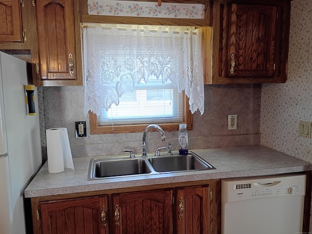 65 Woodland Park, Shelton, CT 06484 - kitchen featuring white appliances, light countertops, and brown cabinetry