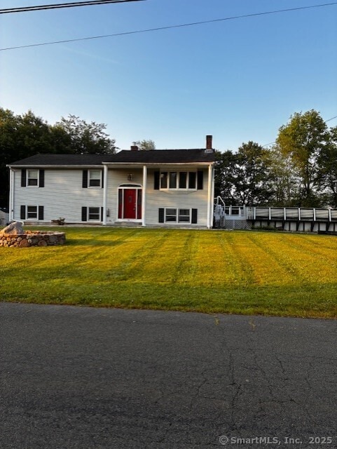 28 Clementel Dr, Durham, CT 06422 - split foyer home featuring a chimney