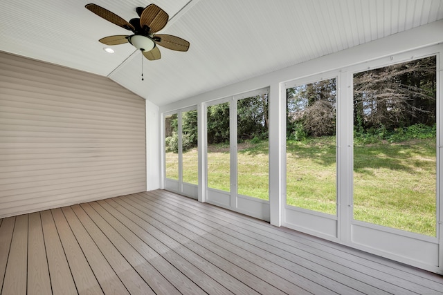 71 Lavender Ln Unit 71, South Windsor, CT 06074 - unfurnished sunroom featuring ceiling fan and vaulted ceiling