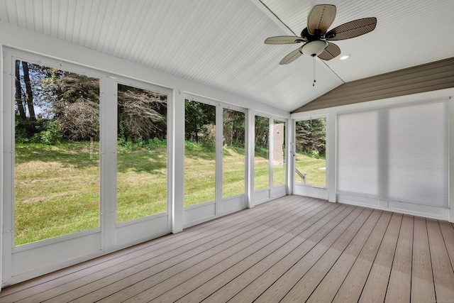71 Lavender Ln Unit 71, South Windsor, CT 06074 - unfurnished sunroom featuring ceiling fan and lofted ceiling