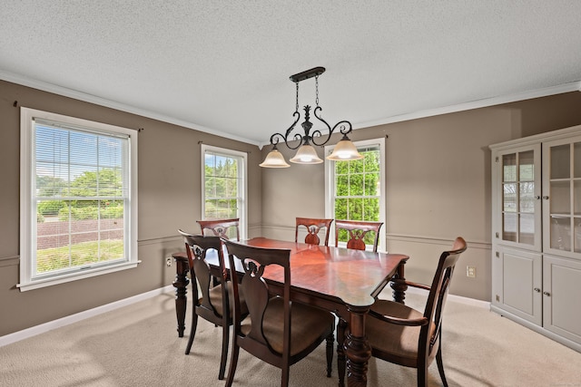 100 Chandler, Windsor, CT 06095 - dining room with crown molding, light carpet, and a textured ceiling
