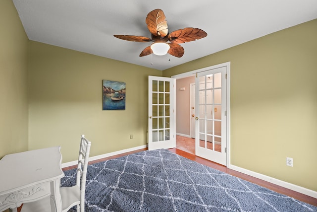 100 Chandler, Windsor, CT 06095 - home office with a ceiling fan and french doors