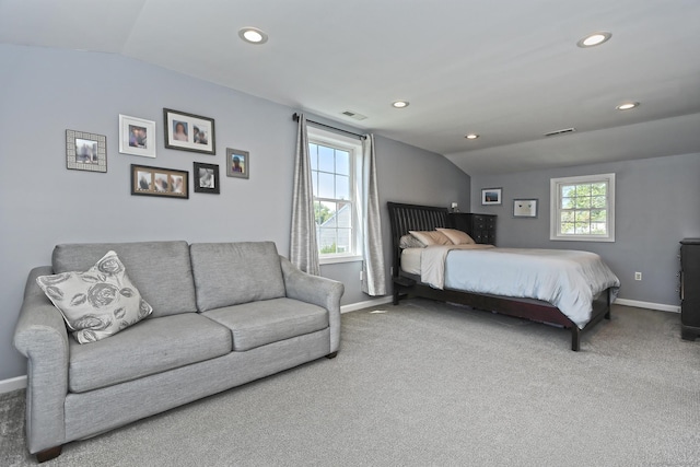 30 Wilcox Rd, Milford, CT 06460 - bedroom featuring lofted ceiling, carpet, and recessed lighting