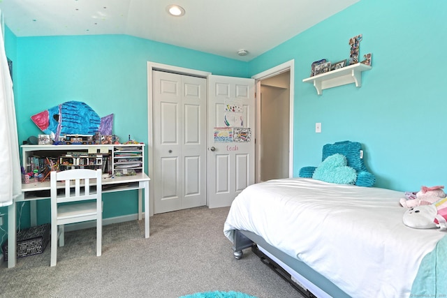 30 Wilcox Rd, Milford, CT 06460 - carpeted bedroom with a closet, lofted ceiling, and recessed lighting