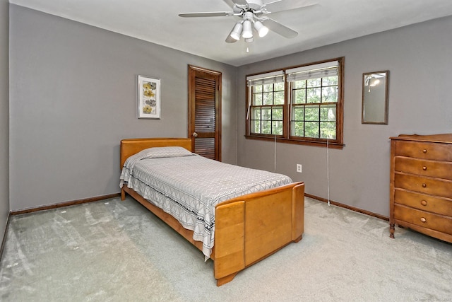 55 Gate Way, Hamden, CT 06518 - bedroom featuring light carpet, a closet, and a ceiling fan