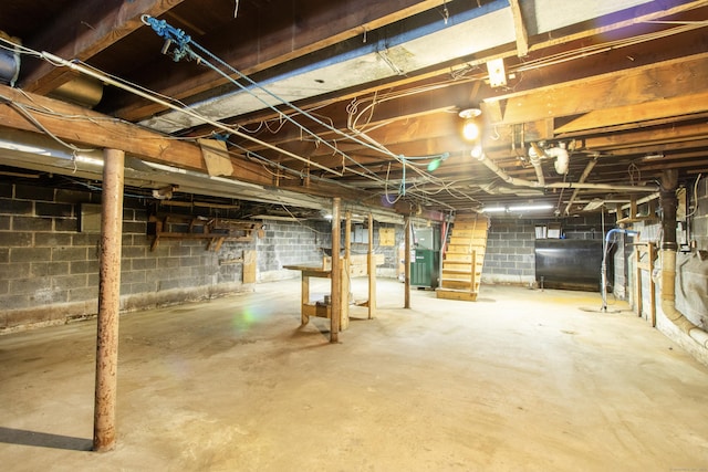 26 Hunt Ln, East Haven, CT 06512 - unfinished below grade area featuring heating fuel and stairs