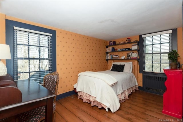 300 Ridgefield Rd, Wilton, CT 06897 - bedroom featuring radiator heating unit and wood finished floors