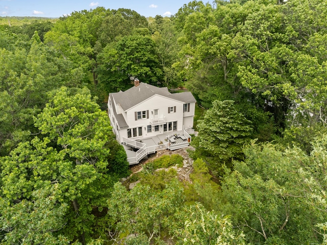 28 Great Hill Rd, Darien, CT 06820 - view from above of property with a heavily wooded area