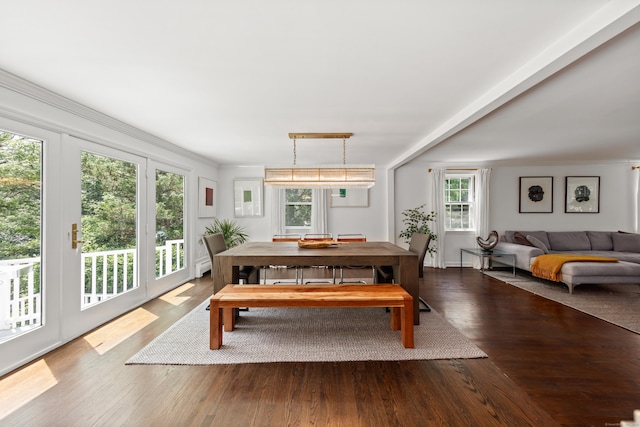 28 Great Hill Rd, Darien, CT 06820 - dining space featuring wood finished floors and ornamental molding