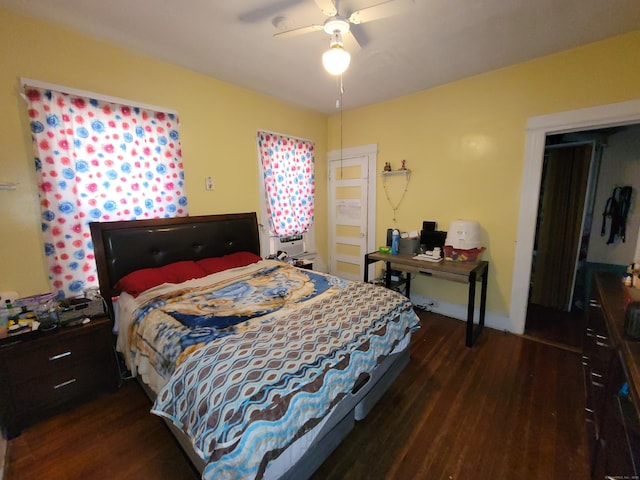 73 Newfield Ave, Bridgeport, CT 06607 - bedroom featuring wood finished floors, ceiling fan, and an office area