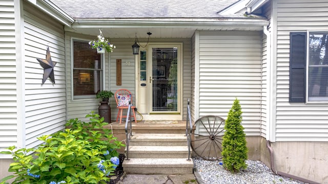 80 Richard Ave, Wolcott, CT 06716 - view of exterior entry featuring a shingled roof