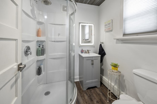 38 Florence St, Manchester, CT 06040 - bathroom with a shower stall, wood finished floors, and vanity