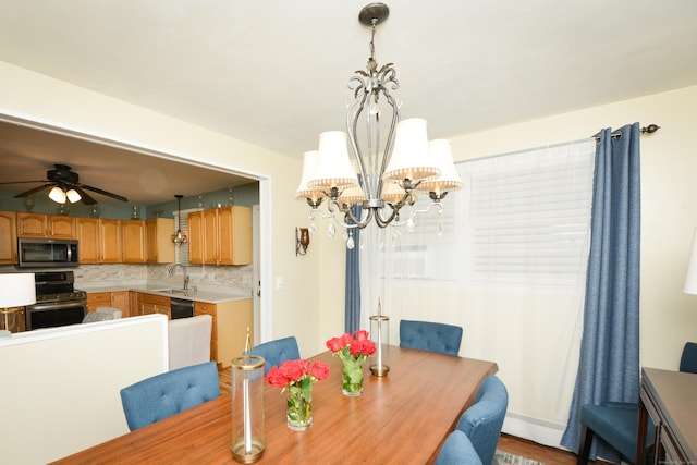 157 Windy Dr, Wolcott, CT 06705 - dining space with a chandelier and ceiling fan