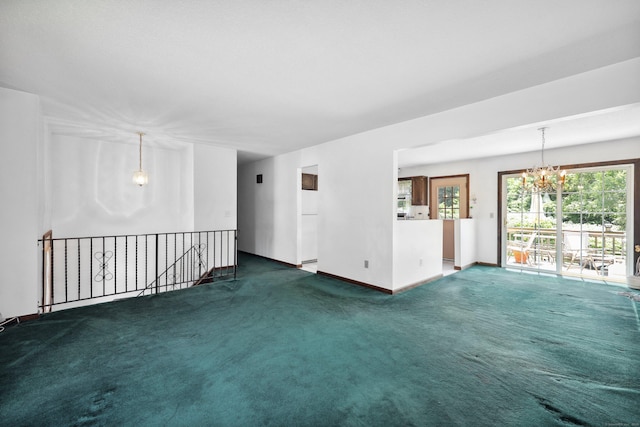 95 Hickory Rd, Naugatuck, CT 06770 - spare room with a chandelier and carpet flooring