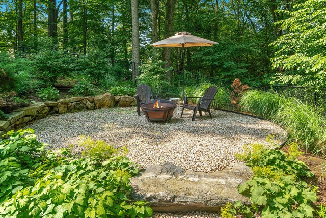 19 Pumpkin Hill Rd, Trumbull, CT 06611 - view of patio / terrace featuring a fire pit