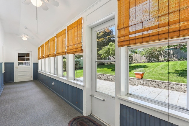 12 Lincoln Ave, Danbury, CT 06810 - unfurnished sunroom with a ceiling fan and vaulted ceiling