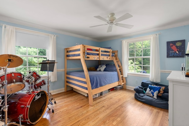 92 Hornbeam Rd, Fairfield, CT 06824 - bedroom featuring wood finished floors, ornamental molding, and ceiling fan