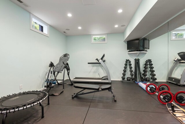 92 Hornbeam Rd, Fairfield, CT 06824 - workout area featuring recessed lighting