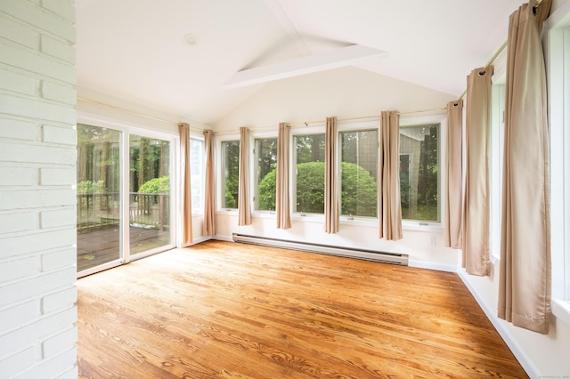 117 Long Meadow Hill Rd, Brookfield, CT 06804 - unfurnished sunroom featuring a baseboard radiator and lofted ceiling