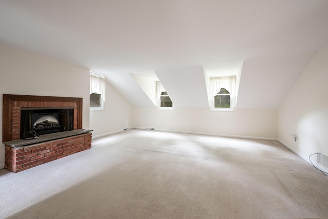117 Long Meadow Hill Rd, Brookfield, CT 06804 - bonus room featuring carpet flooring, a fireplace, and lofted ceiling