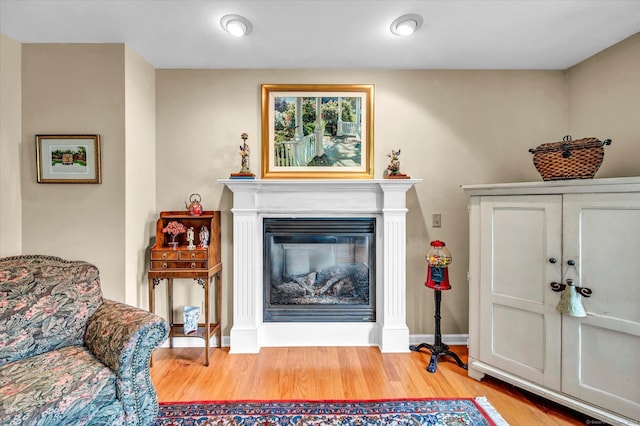 18 Overlook Ave, Middletown, CT 06457 - living area with wood finished floors and a glass covered fireplace