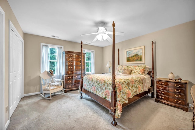 18 Overlook Ave, Middletown, CT 06457 - carpeted bedroom with a closet and a ceiling fan