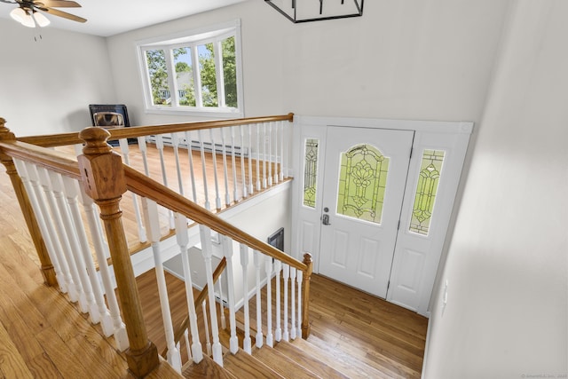 66 Pinnacle Rd, Bristol, CT 06010 - foyer featuring light wood finished floors and a ceiling fan