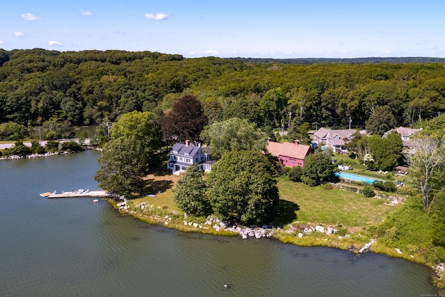 850 Noank Rd, Groton, CT 06355 - aerial overview of property's location with a heavily wooded area and a nearby body of water